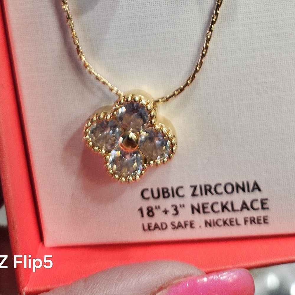 Piper K Gold and Silver Cubic Zirconia Necklace Set